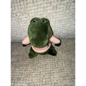 Commonwealth Plush Green Alligator 1982 Le Harve Crocodile W/ Pink Shirt‎ 7"